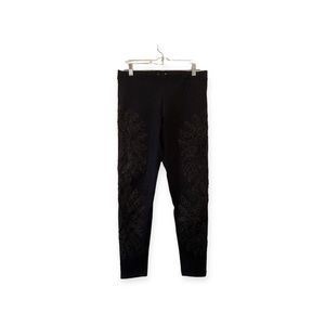 Women’s black,embroidered BrazilRoxx leggings, size unknown (measurements below)